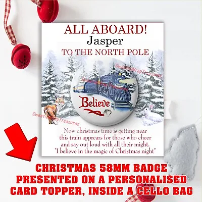 Personalised Christmas I Believe Badge Magical Elf Made Stocking Filler Train • £2.99