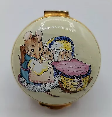 $55 • Buy Vntg Crummles & Co England Beatrix Potter Hunca Munca Mouse Trinket Box  1.75 