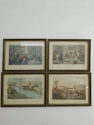 Vintage Hunting Pictures H Alken Coloured Prints In Frames Set 4 • £89.99