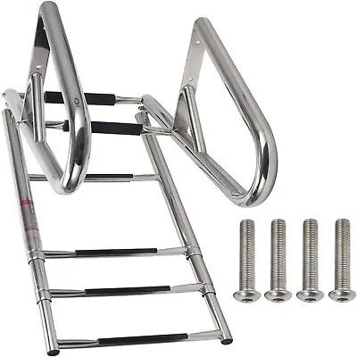 Folding 6 Step Pontoon Boat Ladder Stainless Steel Marine Heavy Duty Pool Ladder • $149.99