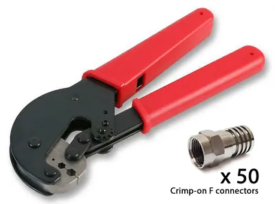 Crimping Tool X50 F Crimp-on Connectors CT WF100 RG6 Satellite Cable SKY RG59 • £29.95