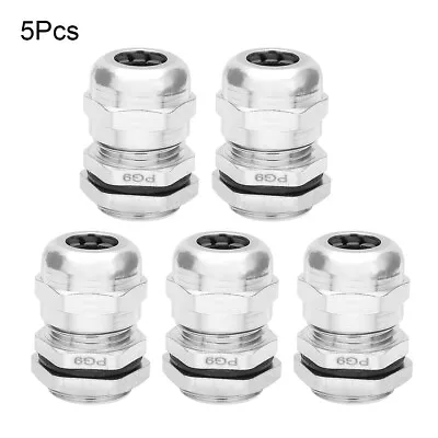 5pcs PG9 Metal Waterproof Connector Fastener Locknut Stuffing Cable Gland • $16.02