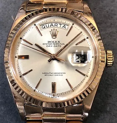 Vintage Rolex Day-date President 36mm 1803 18k Rose Gold Champagne Dial W/box • $25000