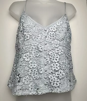 Mi Ami Light/Powder Blue Full Lace Top Spaghetti Strap Women’s Large Lined • $10