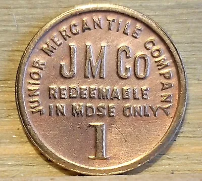 Coal Mine Scrip JUNIOR MERCANTILE 1 Cent Camp Store Token JM Co. • $5