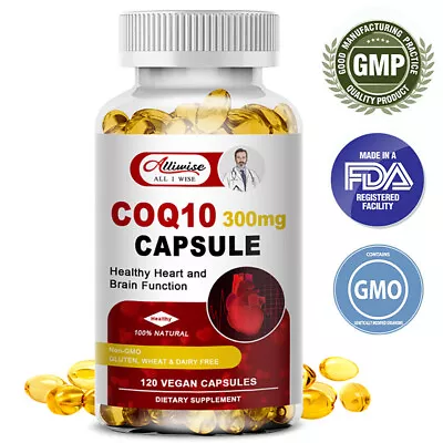 CoQ 10 Coenzyme Q10 300mg 120 Capsules Cardiovascular Heart Health Antioxidant • $23.99