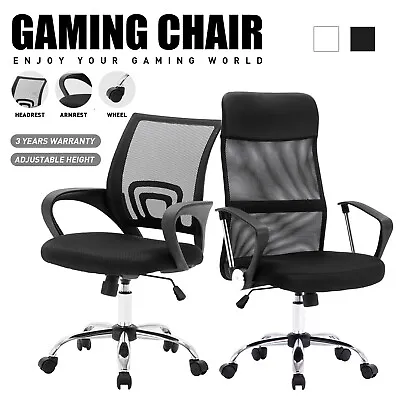 $31.90 • Buy Office Home Computer Chair Mid High Cloth Backrest Adjustable Ergonomic Chair