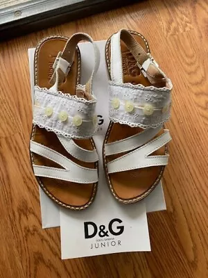 D&G Junior White Sandals SZ 36 • $25