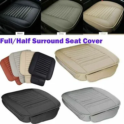 Full Surround Car Front Seat Cover Breathable PU Leather Pad Mat Chair Cushion • £21.59