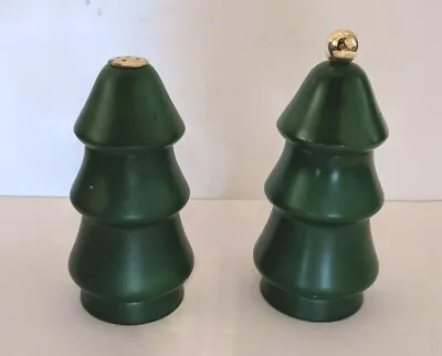 Vintage Mr. Dudley Green Gold Christmas Tree Pepper Grinder Salt Shaker • $25.05