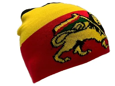 The Conquering Lion Of Judah Rasta Rastafari Selassie Beanie Tam Cap ONE SIZE • $16.45