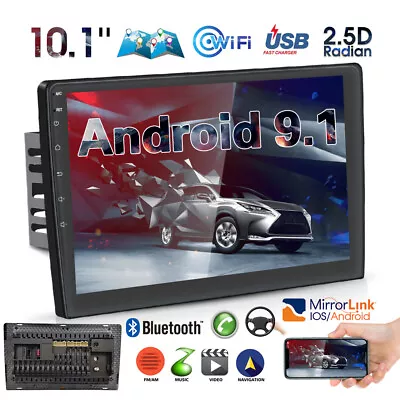 10.1  Android9.1 Car Stereo Radio GPS Navi MP5 Player Double 2Din WiFi Quad Core • $49.99