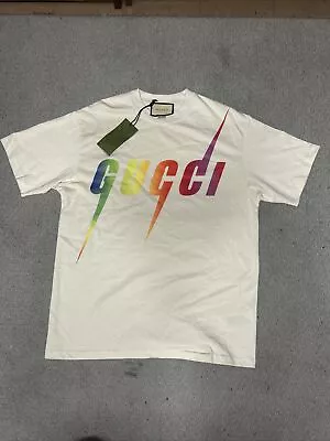 NEW Gucci Blade T-Shirt Cream Multicolor Men’s Size Extra Small • $60