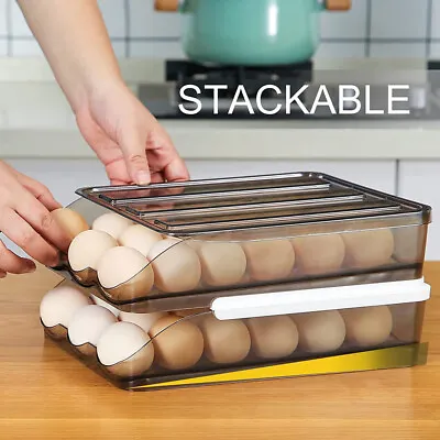 £3.98 • Buy Shockproof Eggs Container No Need Pull-out Storage Box Case Fridge Organizer UK