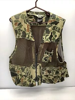 Vintage 10X CAMO Men's Hunting Mesh Vest Size XL Game Bag Made In USA • $14.99