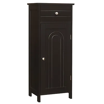 $69.98 • Buy Costway Bathroom Floor Cabinet Storage Organizer Free-Standing W/ Drawer Brown