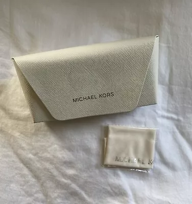 Michael Kors White Clamshell Glasses Case With Cleaning Cloth • $9.99