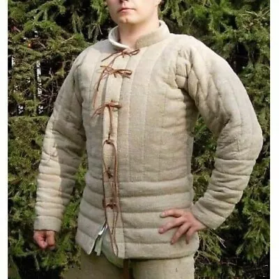 Gambeson Medieval-Reenactment Camel Super Fancy Dress Arming Jacket HALLOWEEN • £105.59