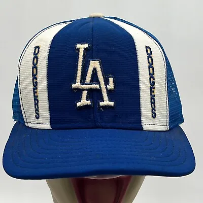 AJD Lucky Stripes LA Dodgers Snapback Hat Mesh Back Made In USA Vintage Ohtani • $39.95