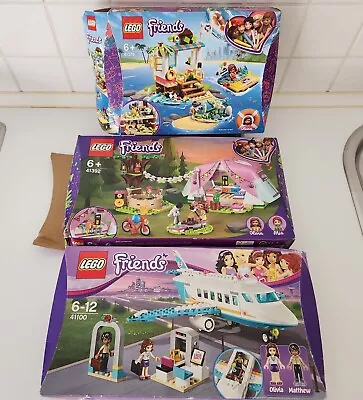 3 Lego Friends Sets: Heartlake Jet 41100/ Nature Glamping 41392/ Turtles 41376 • $89.95