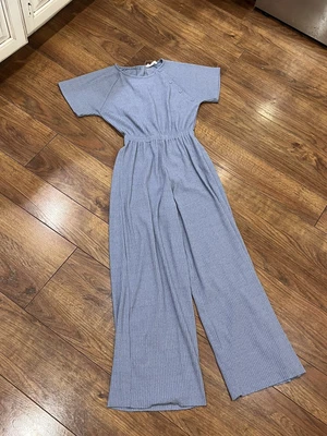 $9.80 • Buy Zara Blue Ribbed Jumpsuit Eeuc Girls 13-14 