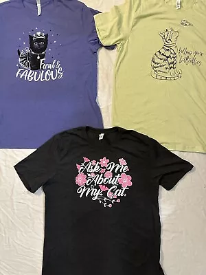 Cat Shirts By Bella Canvas Lot Of 3 Size XL • $22