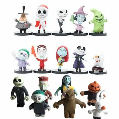 The Nightmare Before Christmas Jack Skellington Figure Toys Kid Xmas 7/10pcs/Set • £9.83