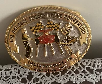 Square Dance Convention Number 48 Indianapolis Metal Belt Buckle Rare Vtg 1999 • $11.99