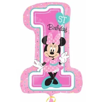 Disney Minnie Mouse Happy 1st Birthday Shape 28” Supershape Balloon! • £4.99