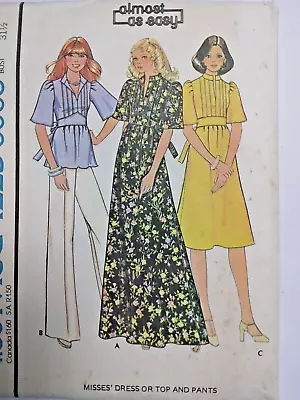 Maxi Dress Top Pants 8 McCalls 5008 Sewing Pattern FF VTG Easy Long Tie Waist • $14.99