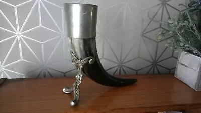 Viking Drinking Horn With Stand MUST SEE . • $24.89