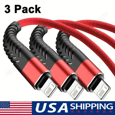 Braided Fast Charger Cable Heavy Duty USB Cord For IPhone 14 13 12 11 X XR 8 7 6 • $3.85