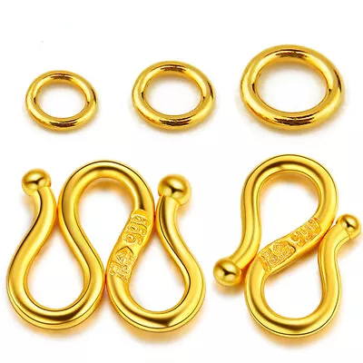 1pcs Pure 999 24K Yellow Gold M S O Clasp Connector For Bracelet Necklace • $80.54