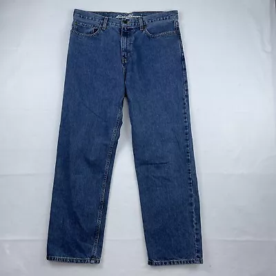 Eddie Bauer Jeans Men's Sz. 34 X 30* Blue Traditional Fit Straight 100% Cotton • $16.99