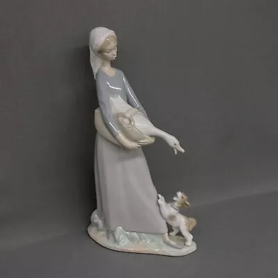 Lladro 4866 Girl With Goose & Dog Figurine Exc! • $45.24