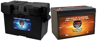 VMAX MR127 + BATTERY BOX For Manitou Pontoons/trolling Mtr Marine Dp Cyc Battery • $289.93