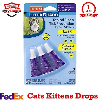 Flea Treatment Medicine For Cats Kittens Drops Meds Remedy Tick Control Topical • $7.58