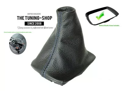 Shift Boot + Plastic Frame For VOLVO S40 2004-12 Genuine Leather Blue Stitch • $44.99