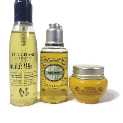 L'occitane Anti Aging Divine Cream &Oil Makeup Remover &Almond Shower OIL X3 NEW • $31.99