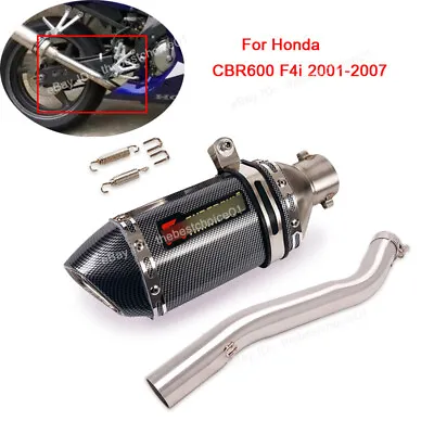 For Honda CBR600 F4i 2001-2007 Slip On Mid Link Pipe Exhaust Tips Muffler System • $158.65