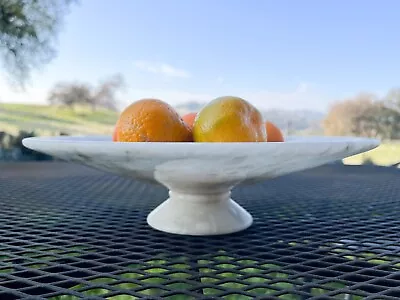 Vintage Italian Alabaster Marble? Pedestal / Bowl / Compote 11.75  Wide - AS IS • $179.99