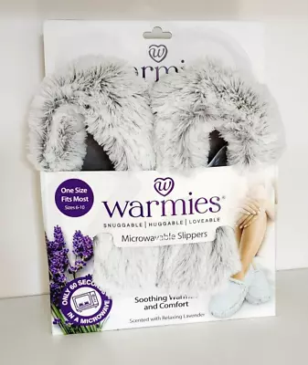 NIB Warmies Gray Womens Cozy Soft Slippers Sz 6-10 Lavender Scent Microwavable • $18.99