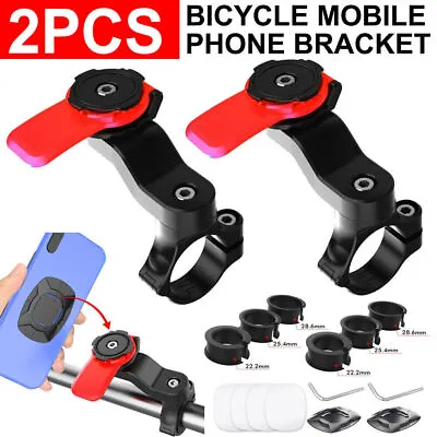 2x Quad-Lock Out Front Bike Twist Mountain Cradle Cycling Phone Rack Device • £7.97