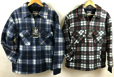 Men's Flannelette Plaid Check Pattern Casual Jacket Shirts W/Polar Fleece Lining • $30.95