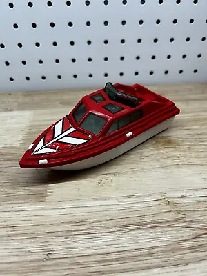 Vintage 1970's TOOTSIETOY RED & WHITE Plastic Yacht Boat 7  Toy Made USA Bath • $10.69