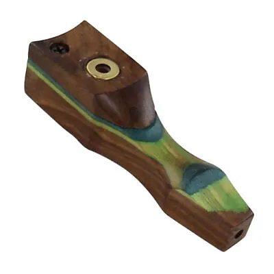Compact Psychedelic Groove Wooden Handmade Tobacco Smoking Pocket Pipe • $11.99