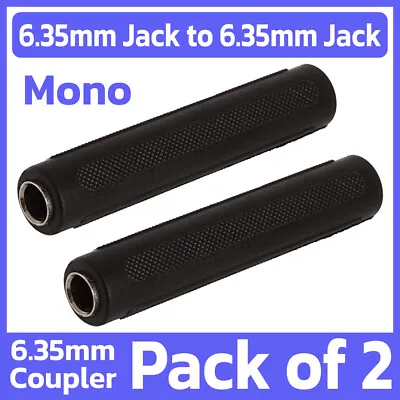 2 Pack 6.35mm Female To Female Coupler 1/4  Jack Mono Adapter Gender Changer • $7.99