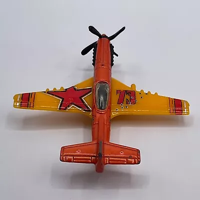 Matchbox Toy Stunt Plane Orange Yellow Diecast Airplane Thailand 2007 Mattel 4” • $5.65