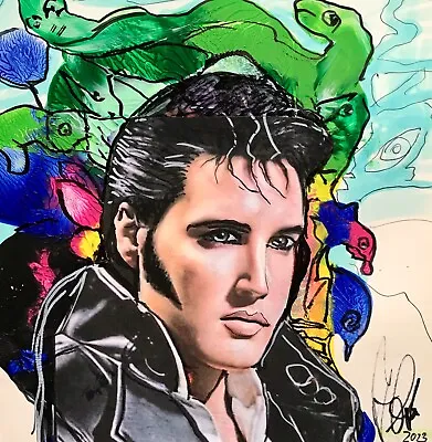 Dali/Count Acrylic On Cardboard 18 X 20 Cm  Tribute To Elvis Presley  • $8.50