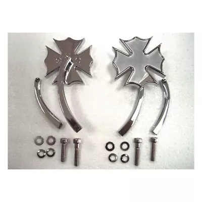 Mirror Maltese Cross Twist Chrome For Harley Davidson • $60.04